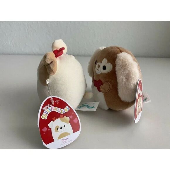 Squishmallow  Set Of 2 Brock & Delroy 4.5” Valentine’s Day 2022 Soft Plush NWT - Picture 2 of 7